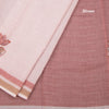 Semi Linen Light Brown Painted With Thread Work Saree