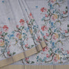 Raw Silk Grey Floral Printed Saree 05