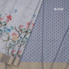Raw Silk Grey Floral Printed Saree 05