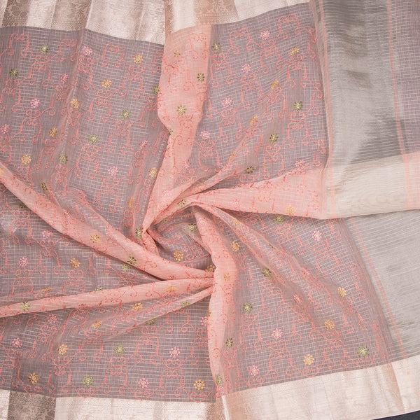 Kota Peach Thread Work Saree 04