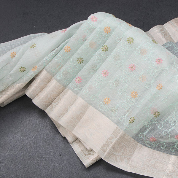 Kota Mint Green Thread Work Saree