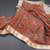 Raw Silk Orange Printed Saree