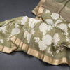 Pure Tussar Olive Green Floral Printed Saree