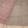Pure Tussar Cream Floral Printed Saree 04