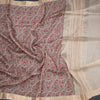 Pure Tussar Cream Floral Printed Saree 04