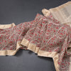 Pure Tussar Cream Floral Printed Saree 04