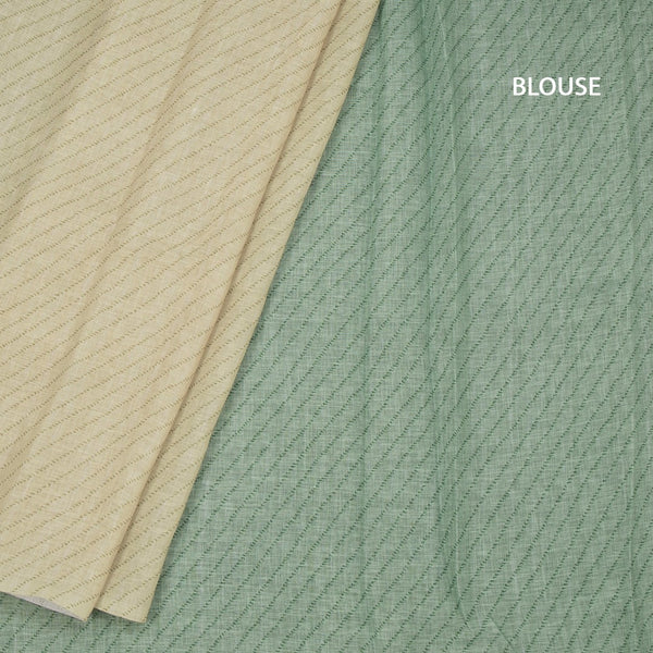 Semi Linen Cream Printed Saree 05