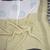 Semi Linen Cream Printed Saree 05
