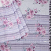 Semi Linen Cream Floral Printed Saree 08