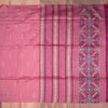 Silk Cotton Fiery Rose Pink Thread Work Saree With Malli Moggu Design