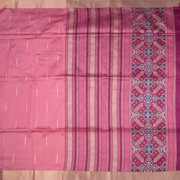 Silk Cotton Fiery Rose Pink Thread Work Saree With Malli Moggu Design