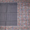 Raw Silk Grey Zari Checked Saree