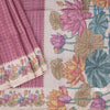 Raw Silk Dark Onion Pink Zari Checked Saree