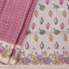 Raw Silk Dark Onion Pink Zari Checked Saree
