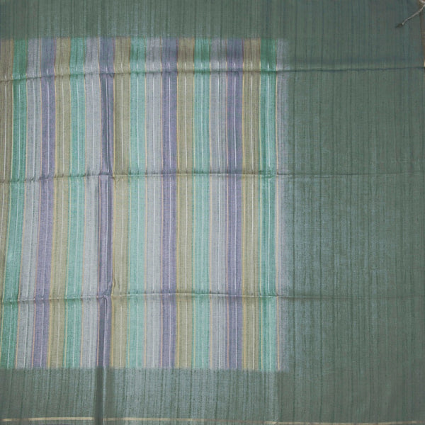 Raw Silk Multi Colour Stripes Saree 04