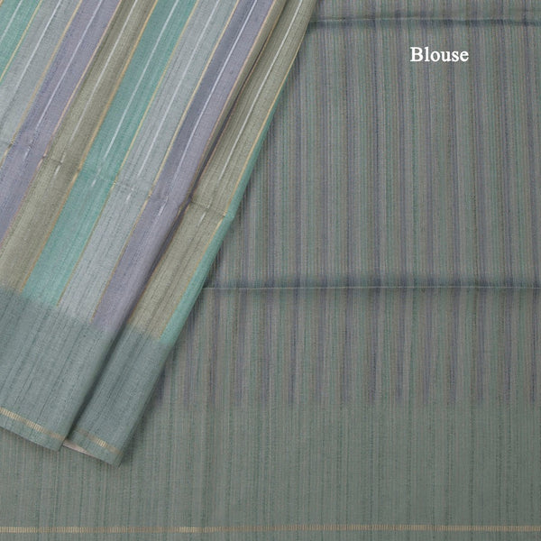 Raw Silk Multi Colour Stripes Saree 04