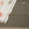 Raw Silk Pista Green Leaf Printed Saree