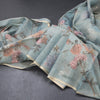 Raw Silk Mint Green Floral Printed Saree