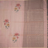 Raw Silk Peach Floral Printed Saree 06