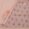 Raw Silk Peach Floral Printed Saree 06