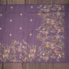 Raw Silk Purple Printed Saree In Tree Design