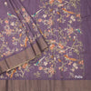 Raw Silk Purple Printed Saree In Tree Design