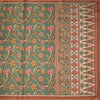 Raw Silk Green Floral Printed Saree 02