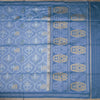 Raw Silk Light Blue Printed Saree