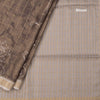 Raw Silk Olive Green Checked Printed Saree