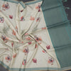 Raw Silk Pista Green Printed Saree