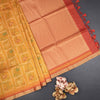 Raw Silk Mango Yellow Printed Saree