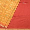 Raw Silk Mango Yellow Printed Saree
