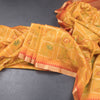 Raw Silk Mango Yellow Printed Saree