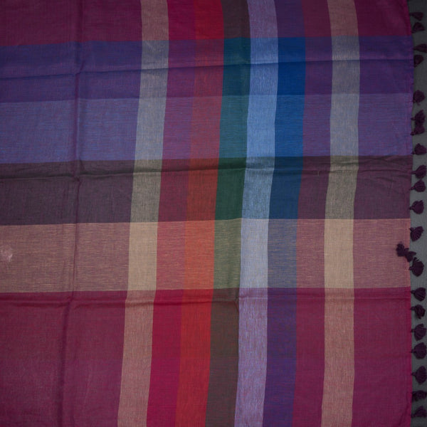 Linen Multi Colour Stripes Design Saree