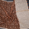 Chanderi Cinnamon Brown Printed Saree