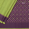 Raw Silk Light Green Zari Checked Saree