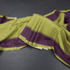 Raw Silk Light Green Zari Checked Saree