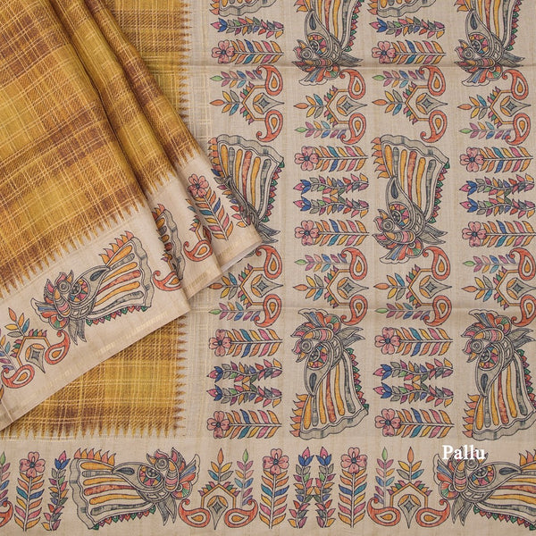 Raw Silk Multi Colour Zari Checked Saree