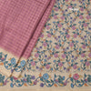 Raw Silk Onion Pink Zari Checked Saree