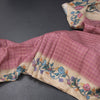 Raw Silk Onion Pink Zari Checked Saree