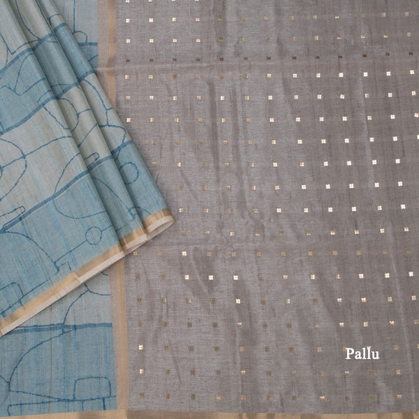 Raw Silk Multi Colour Printed Saree 04