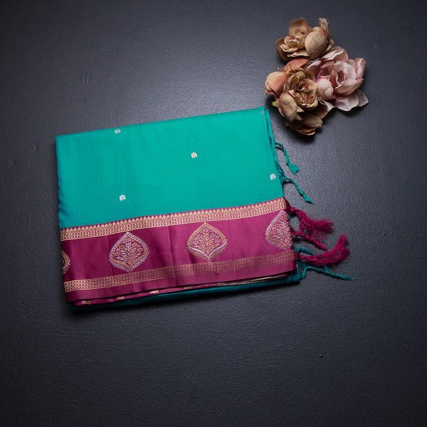 KSRTSR42073-1-Art-Silk-Jade-Green-Saree-With-Zari-Buttas-And-Zari-Border-fold