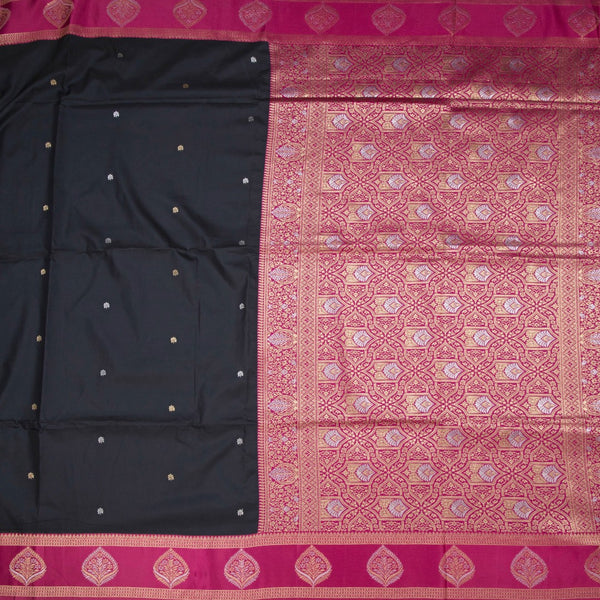 KSRTSR42074-2-Art-Silk-Black-Saree-With-Zari-Buttas-And-Zari-Border-full-veiw