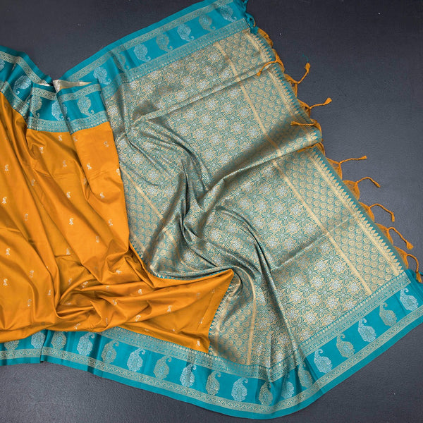 KSRTSR42076-5-Art-Silk-Yellow-Saree-With-Zari-Buttas-And-Mango-Border-crush