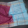 KSRTSR42096-5-Vaazhai-Naar-Dark-Pink-Saree-With-Thread-Buttas-And-Contrast-Pallu-crush