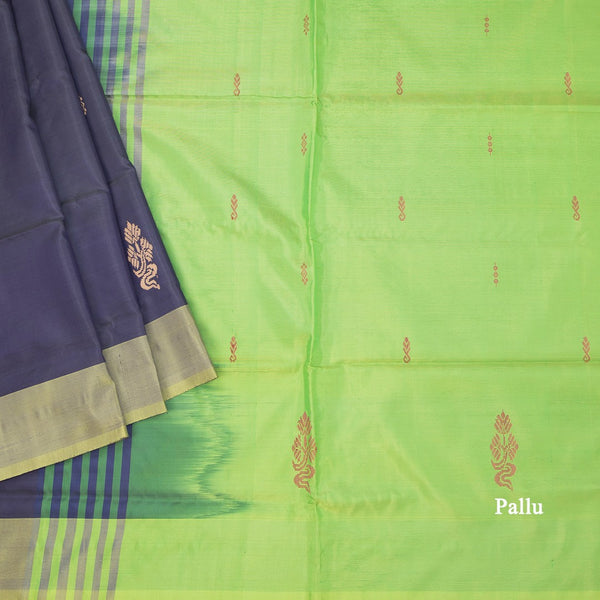 KSRTSR42097-3-Vaazhai-Naar-Ink-Blue-Saree-With-Thread-Buttas-And-Contrast-Pallu-pallu
