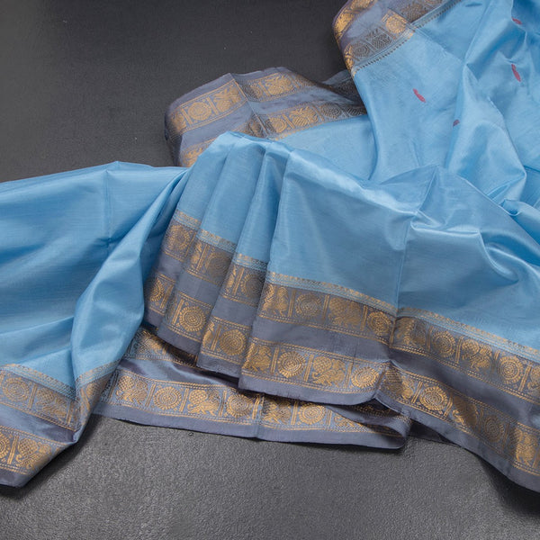 KSRTSR42099-Vaazhai-Naar-Light-Blue-Saree-With-Thread-Buttas-And-Contrast-Pallu-02-main