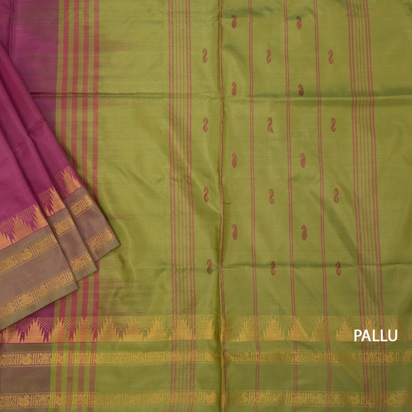 KSRTSR42100-3-Vaazhai-Naar-Dark-Pink-Saree-With-Thread-Buttas-And-Contrast-Pallu-02-pallu