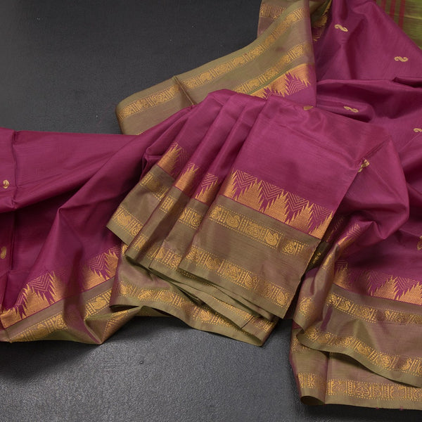 KSRTSR42100-Vaazhai-Naar-Dark-Pink-Saree-With-Thread-Buttas-And-Contrast-Pallu-02-main