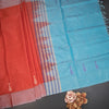 KSRTSR42102-1-Vaazhai-Naar-Reddish-Orange-Saree-With-Thread-Buttas-And-Contrast-Pallu-fold